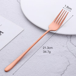 比特芬 bestart 西餐叉子 新桥不锈钢牛排叉 主餐叉水果叉食品叉 玫瑰金