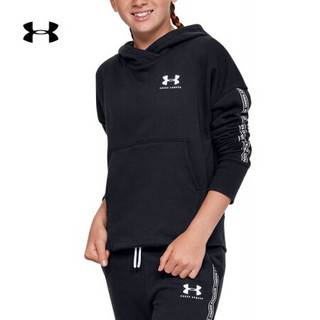 安德玛官方UA Sportstyle女童运动连帽卫衣Under Armour1348202 黑色001 童S