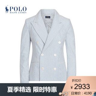 Ralph Lauren/拉夫劳伦女装 2020年春季泡泡纱西装外套21473 999-淡蓝色 2