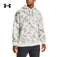 安德玛官方UA Rival Camo男子运动抓绒连帽卫衣Under Armour1358777 白色112 L