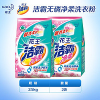 日本花王洁霸净柔5kg无磷洗衣粉家庭装手洗机洗组合袋装洁净柔护