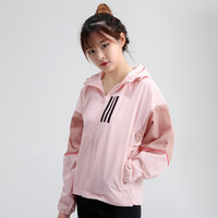 阿迪达斯adidas女秋季运动夹克休闲风衣宽松外套上衣训练服GF0133