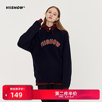 viishow2020秋季新款针织衫男 套头圆领字母印花外套情侣打底