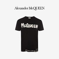 ALEXANDER MCQUEEN/亚历山大麦昆 2020早秋男士黑色平纹针织T恤