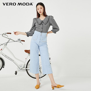 Vero Moda2020秋季新款复古千鸟格娃娃领显瘦上衣女|320330012