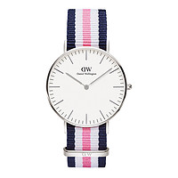 DW36mm石英手表专柜同款蓝白粉三色织纹女士手表
