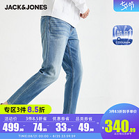 JackJones杰克琼斯秋男通勤水洗做旧百搭微弹修身牛仔裤220332108