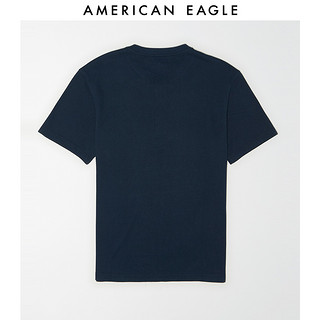 AEO新款男士黑色亨利领舒适棉质短袖T恤American Eagle 4165_1229