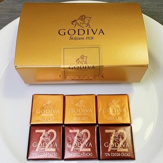 GODIVA 歌帝梵 carres 巧克力礼盒 2口味 30g（72%黑巧+30%牛奶巧)