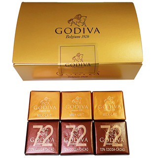 GODIVA 歌帝梵 carres 巧克力礼盒 2口味 30g（72%黑巧+30%牛奶巧)