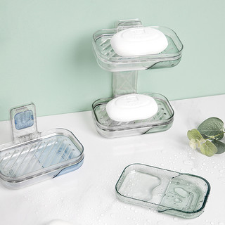 肥皂盒免打孔沥水吸盘免打孔壁挂家用卫生间创意双层香皂盒置物架