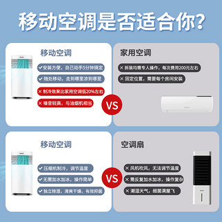 飞利浦移动空调大1.5匹单冷型一体机立式可家用免安装排水无外机