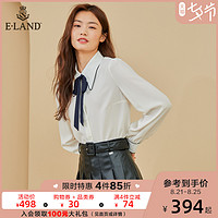 ELAND2020秋季新款轻熟风蝴蝶结系带衬衫女设计感小众EEBWA49C1M