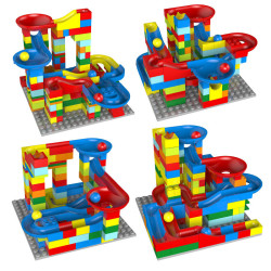 abay百变乐园积木轨道滑梯200颗