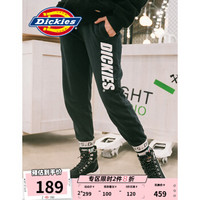 【商场同款】Dickies19秋冬新品提花罗纹卫裤女女式秋季新品棉面料印花运动长裤DK006719 黑色 00S