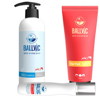 BALLVIC SEBO控油洗发套装 三件套(洗发水+营养水+发膜) 洗发露修护滋养 博碧