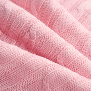 安睡宝毯子  针织羊羔绒复合毯 粉 130*160