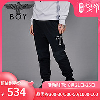 boylondon旗舰官网春季玫瑰LOGO印花潮流休闲情侣针织长裤T10702