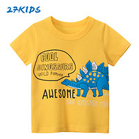 27Kids 儿童短袖t恤恐龙卡通男女通用宝宝时尚卡通休闲童装