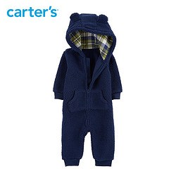 Carters 118I728 婴儿仿羊羔绒连帽连体衣 *4件