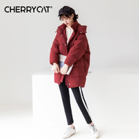cherry cat 樱桃猫 Y1814 女款中长款羽绒服
