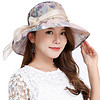 GLO-STORY 帽子女 大沿彩色印花遮阳帽可折叠布帽WMZ724156卡其
