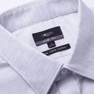 G2000男装短袖衬衫 商务正装吸湿易烫纯棉修身衬衣00045413 灰色/90 02/165