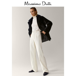 Massimo Dutti女装 2020秋季新款 黑色绵羊真皮女士厚外套 04707887800