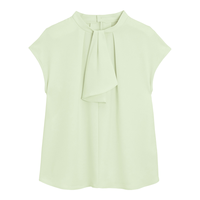 GU 极优 女士轻熟纯色领结式短袖衬衫326195