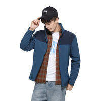 诺诗兰秋冬户外男士软壳夹克 防风保暖舒适风雪外套 GF055593 Ⅱ玄青色/羽蓝色 XXXL