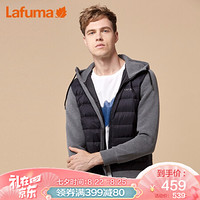 LAFUMA乐飞叶男士户外轻便保暖连帽潮流运动拼接羽绒服男 LMJU8D755 黑色BK 50(175/100A)