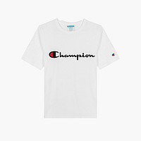 Champion 草写logo圆领短袖T恤