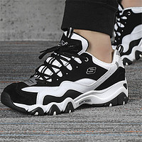 SKECHERS 斯凯奇 D'lites 666049-BKW 男子复古熊猫鞋