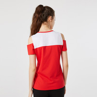 Paul Frank/大嘴猴宽松运动t恤女夏季户外字母健身露肩短袖速干 红色 M