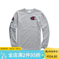 Champion男士纯棉卫衣圆领长袖T恤运动衫 GT47 Y07789 Oxford Grey M