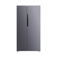 PLUS会员：Midea 美的 BCD-606WKPZM(E) 风冷对开门冰箱 606L 银色