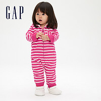 26日0点：Gap婴儿可爱条纹熊耳连帽连体衣