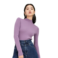 Eifini 伊芙丽 女士羊毛半高领修身长袖针织打底衫1B8933091