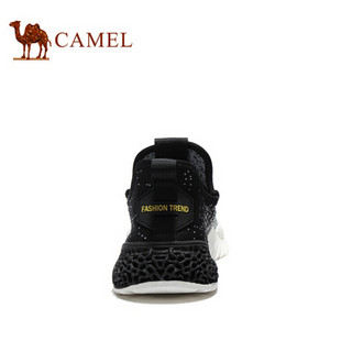 骆驼（CAMEL） 透气百搭时尚休闲跑步鞋男 A012161170 白/黑 39