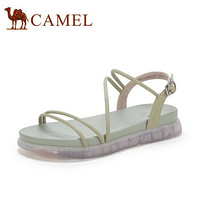 骆驼（CAMEL） 女鞋 夏日仙女风双字带搭扣低跟凉鞋 A022266227 绿色 37