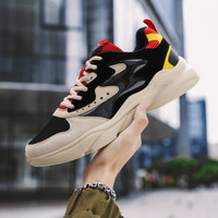 双星 Double Star男鞋跑步鞋秋季时尚潮流老爹鞋休闲运动鞋AD0069 神秘黑 40