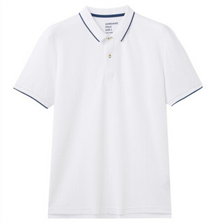 佐丹奴（Giordano） POLO衫 Polo撞色领珠地布修身短袖POLO01019018  08标志白 加加大码(180/108A)