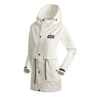 【NU】诺诗兰2020春夏新款户外女士休闲弹力外套防水防风大帽檐 KL092X62 香雪白色 155