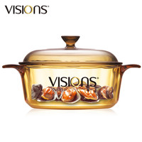 VISIONS美国康宁锅晶彩玻璃汤锅炖锅透明锅明火直烧家用煲汤炖煲玻璃锅 晶彩1.25L单人锅