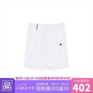 【20新品】乐卡克法国公鸡透气亲肤宽松舒适梭织休闲短裤女 白色 XXL