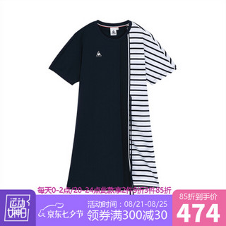 【20新品】乐卡克法国公鸡时尚轻盈透气休闲连衣裙女 藏青 S