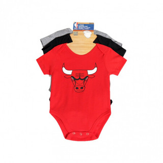 NBA童装 公牛队 新生儿 共用款 3件套 套装爬服 爬行服 图片色 0/3M