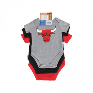 NBA童装 公牛队 新生儿 共用款 3件套 套装爬服 爬行服 图片色 0/3M