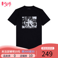 Calvin Klein/凯文克莱夏季新款男士短袖休闲圆领印花潮流男装T恤