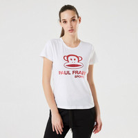 Paul Frank/大嘴猴运动t恤女速干透气修身健身显瘦跑步短袖上衣女 白色 S